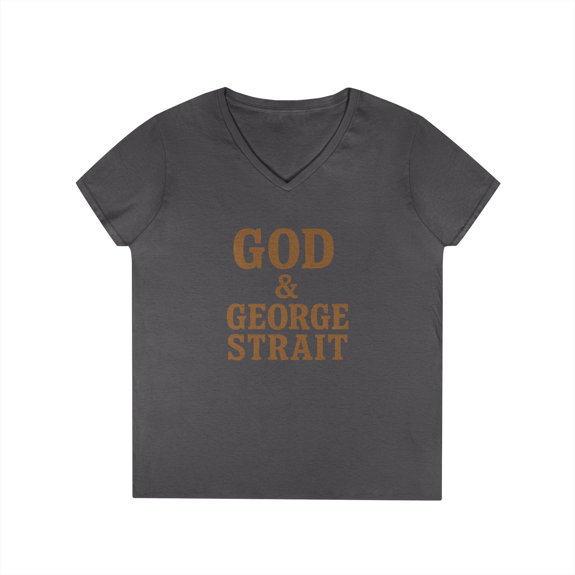 God & George Strait - Ladies' V-Neck T-Shirt
