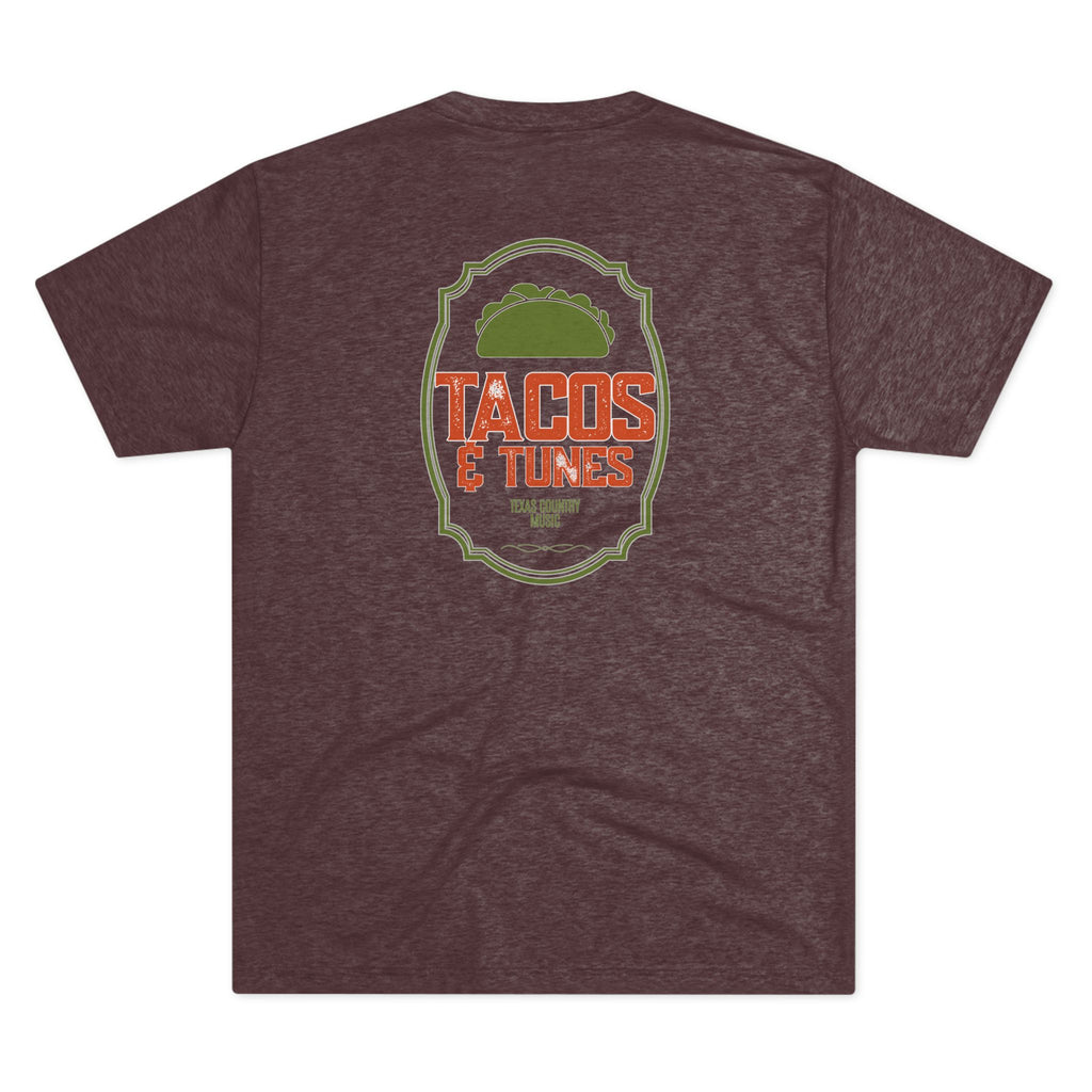 Tacos and Tunes Texas Country - Tri-Blend Crew Tee