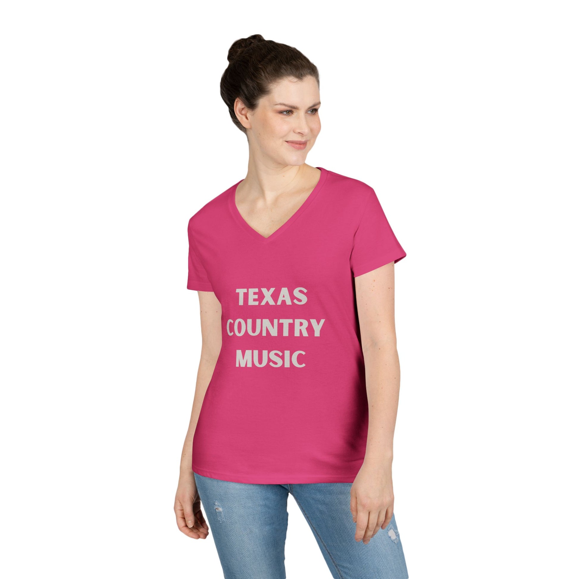Texas Country Music - Ladies' V-Neck T-Shirt