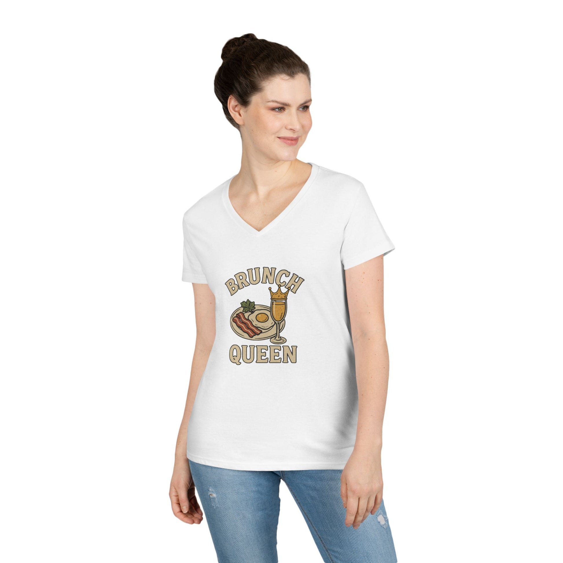 Brunch Queen - Ladies' V-Neck T-Shirt