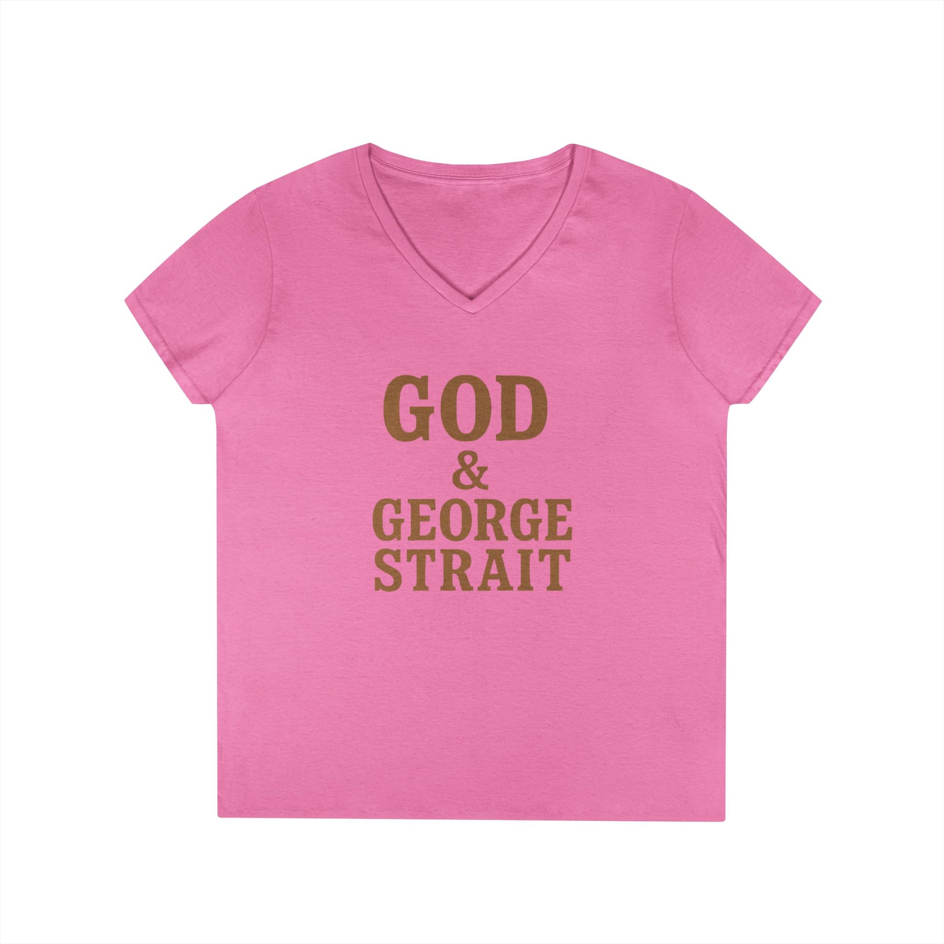 God & George Strait - Ladies' V-Neck T-Shirt