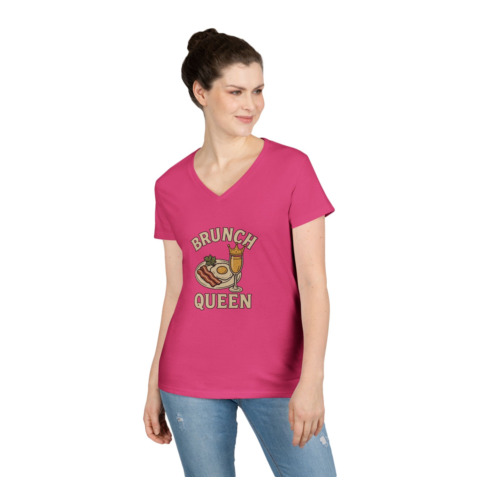 Brunch Queen - Ladies' V-Neck T-Shirt