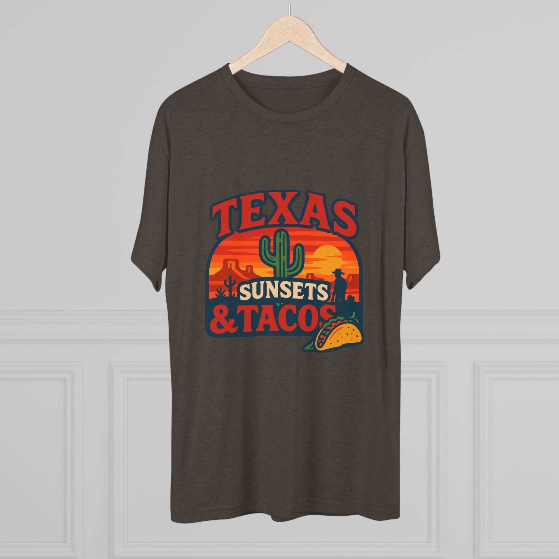 Texas Sunsets and Tacos - Tri-Blend Crew Tee
