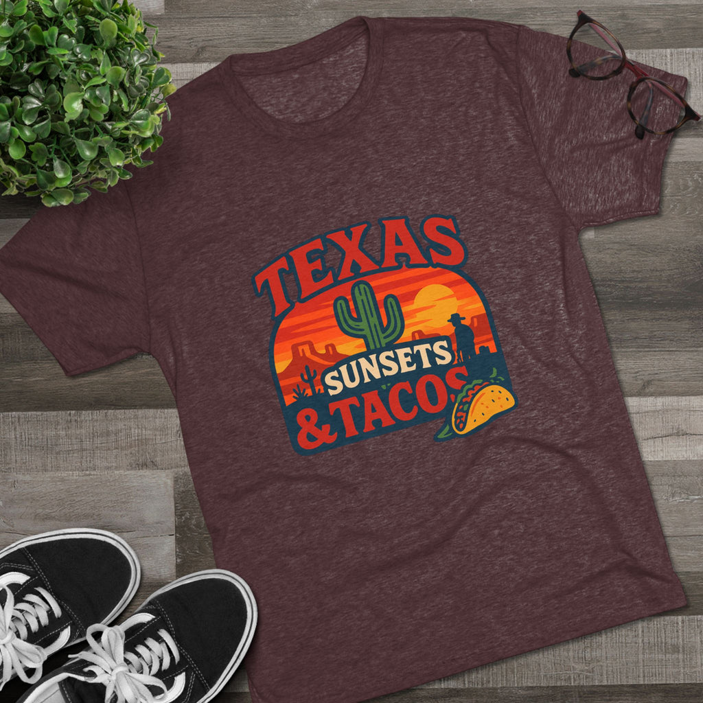 Texas Sunsets and Tacos - Tri-Blend Crew Tee