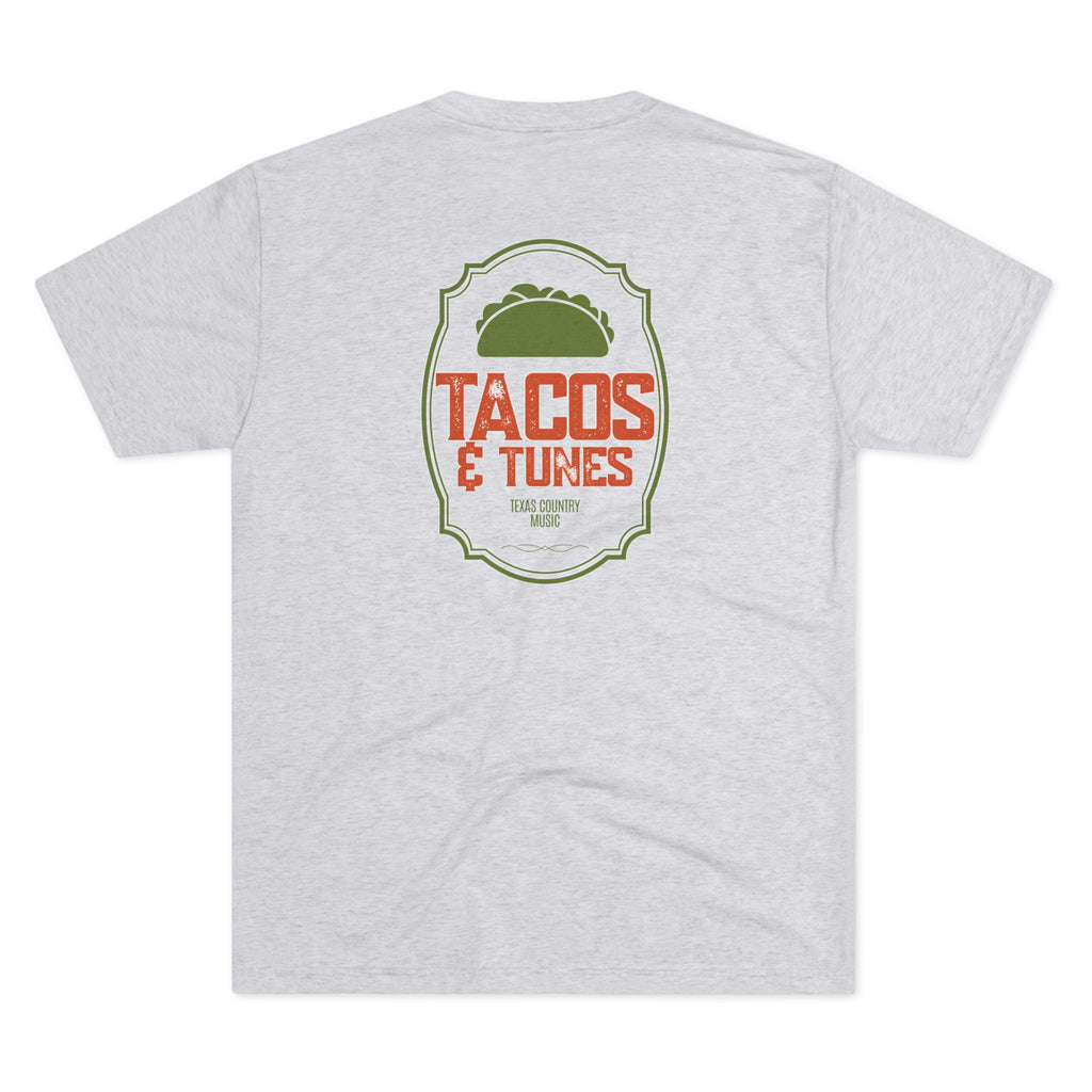 Tacos and Tunes Texas Country - Tri-Blend Crew Tee