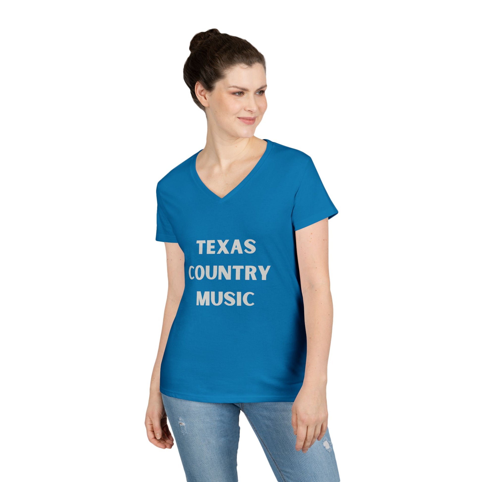 Texas Country Music - Ladies' V-Neck T-Shirt