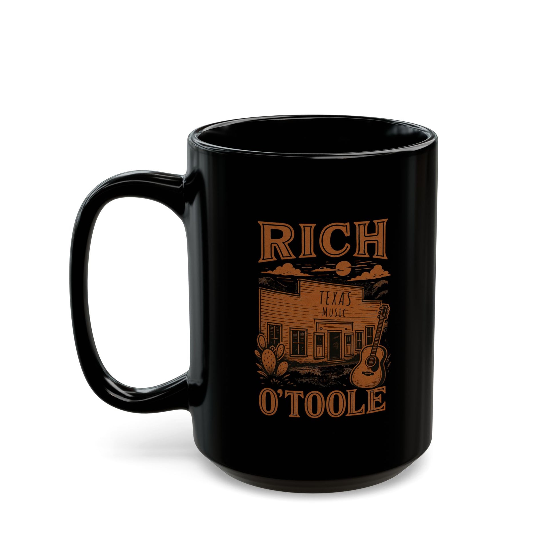 Rich O'Toole Texas Music - Black Mug (11oz, 15oz)