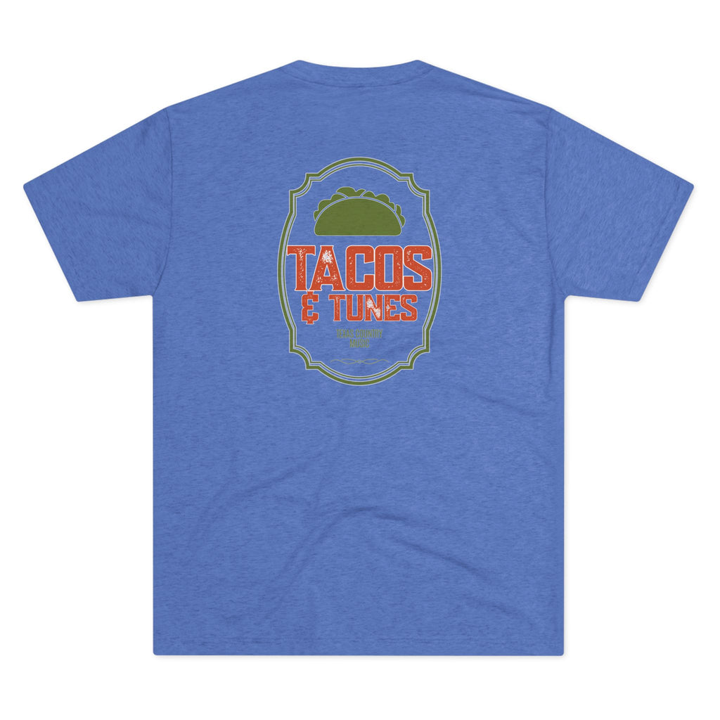 Tacos and Tunes Texas Country - Tri-Blend Crew Tee