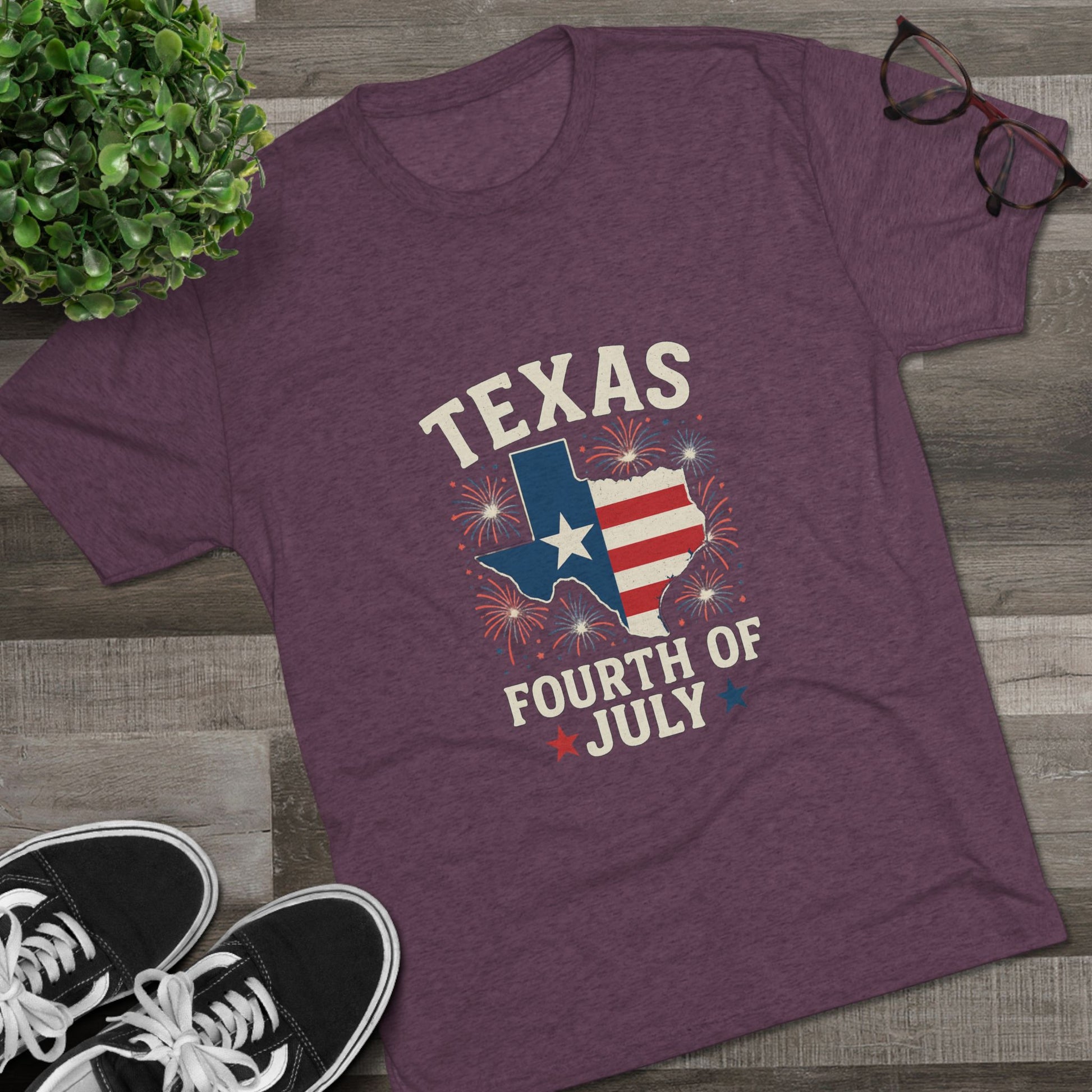 Texas 4th of July - Tri-Blend Crew Tee
