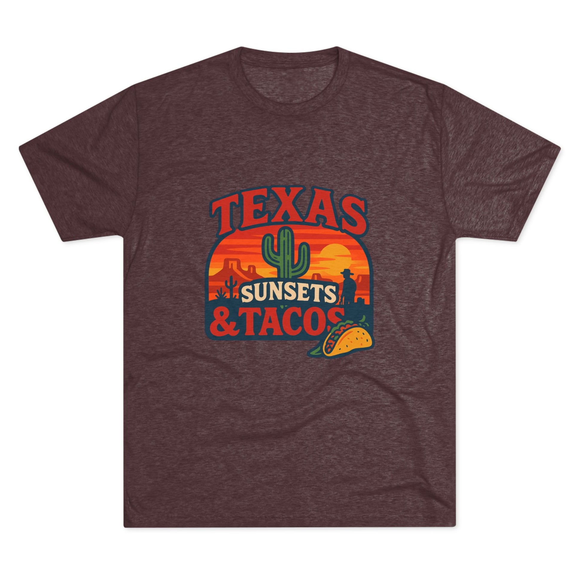 Texas Sunsets and Tacos - Tri-Blend Crew Tee