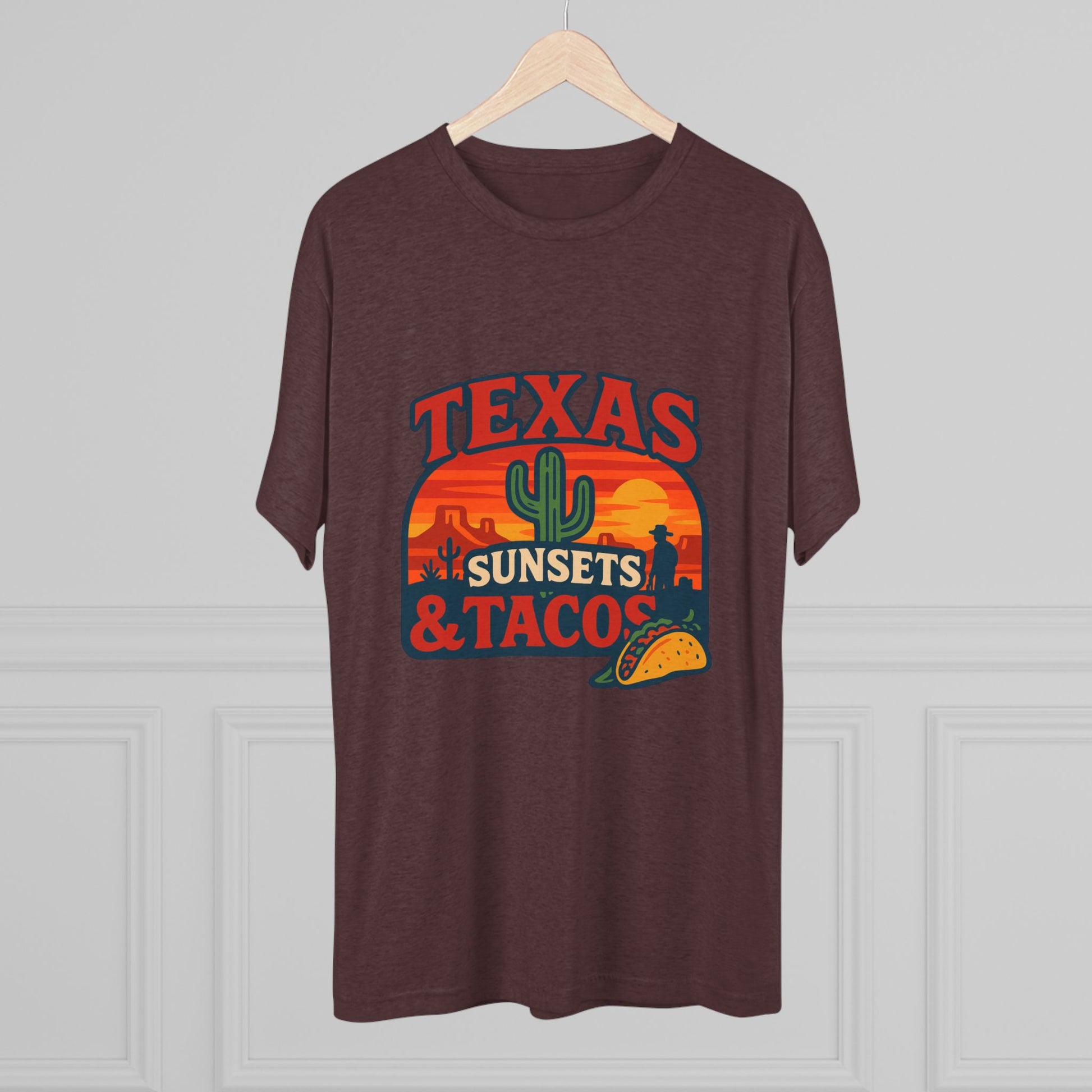 Texas Sunsets and Tacos - Tri-Blend Crew Tee