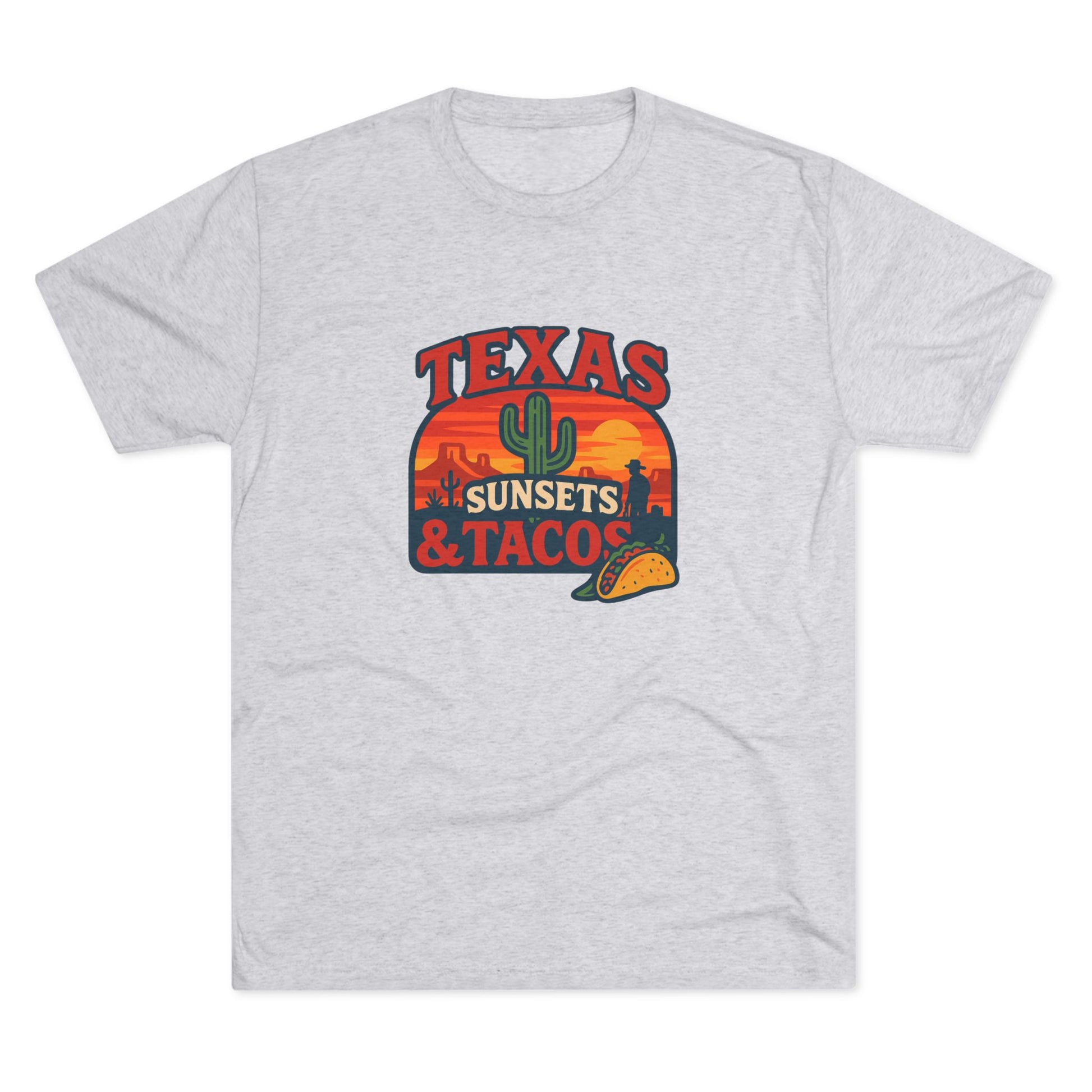 Texas Sunsets and Tacos - Tri-Blend Crew Tee