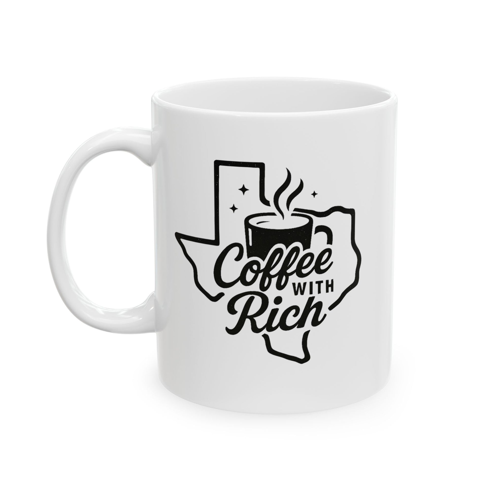 Coffee with Rich, Texas Edition - Ceramic Mug, (11oz)