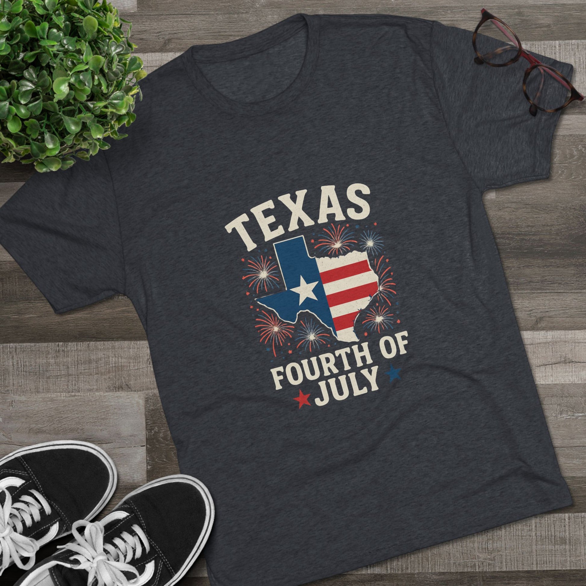 Texas 4th of July - Tri-Blend Crew Tee