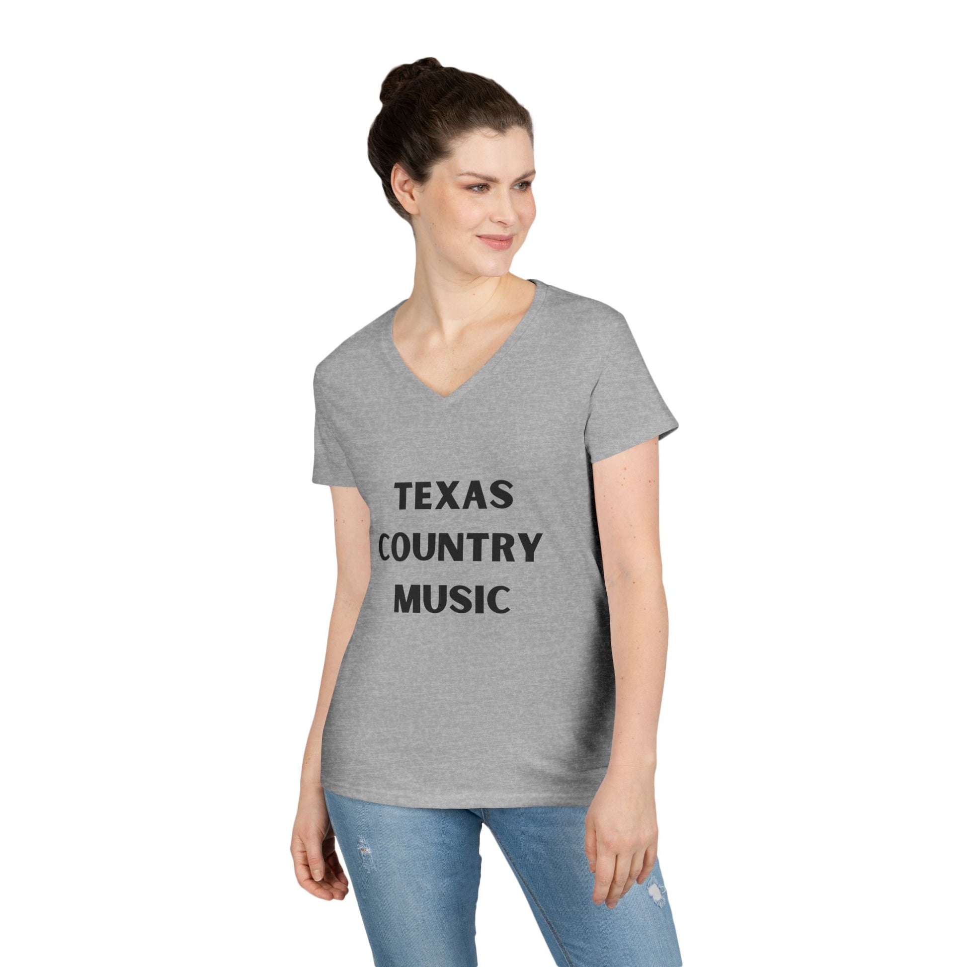 Texas Country Music - Ladies' V-Neck T-Shirt