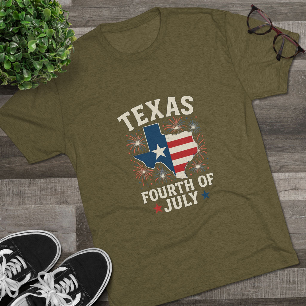 Texas 4th of July - Tri-Blend Crew Tee