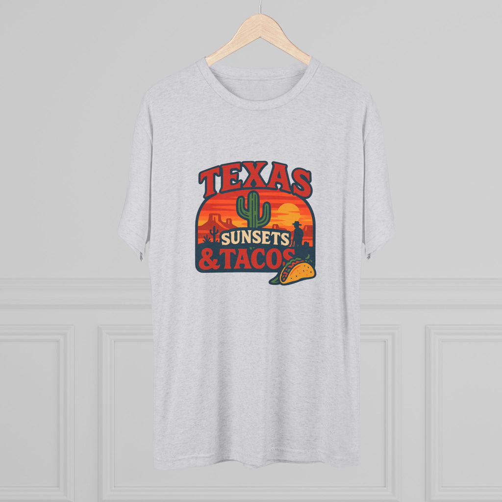 Texas Sunsets and Tacos - Tri-Blend Crew Tee