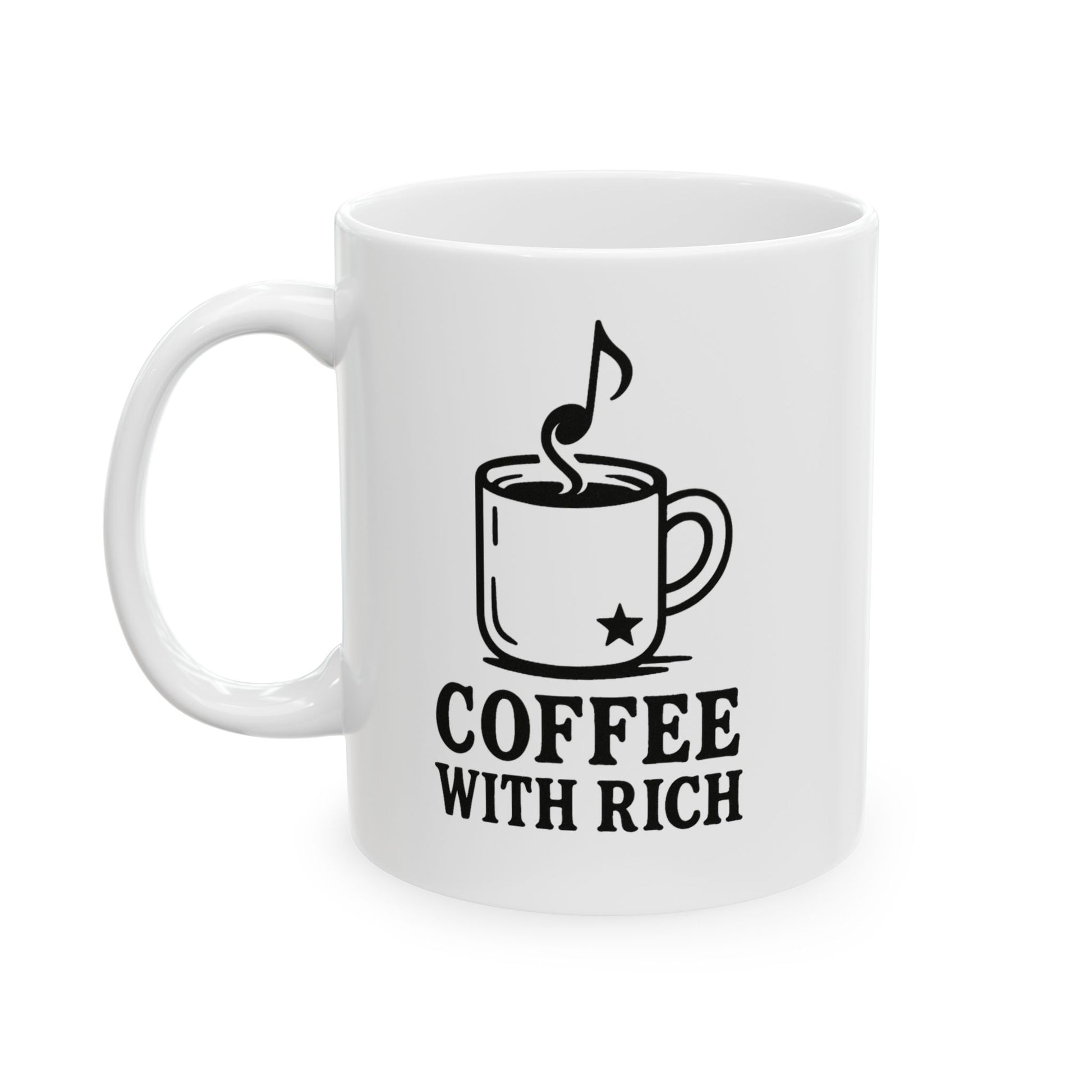 Coffee with Rich - Ceramic Mug, (11oz)
