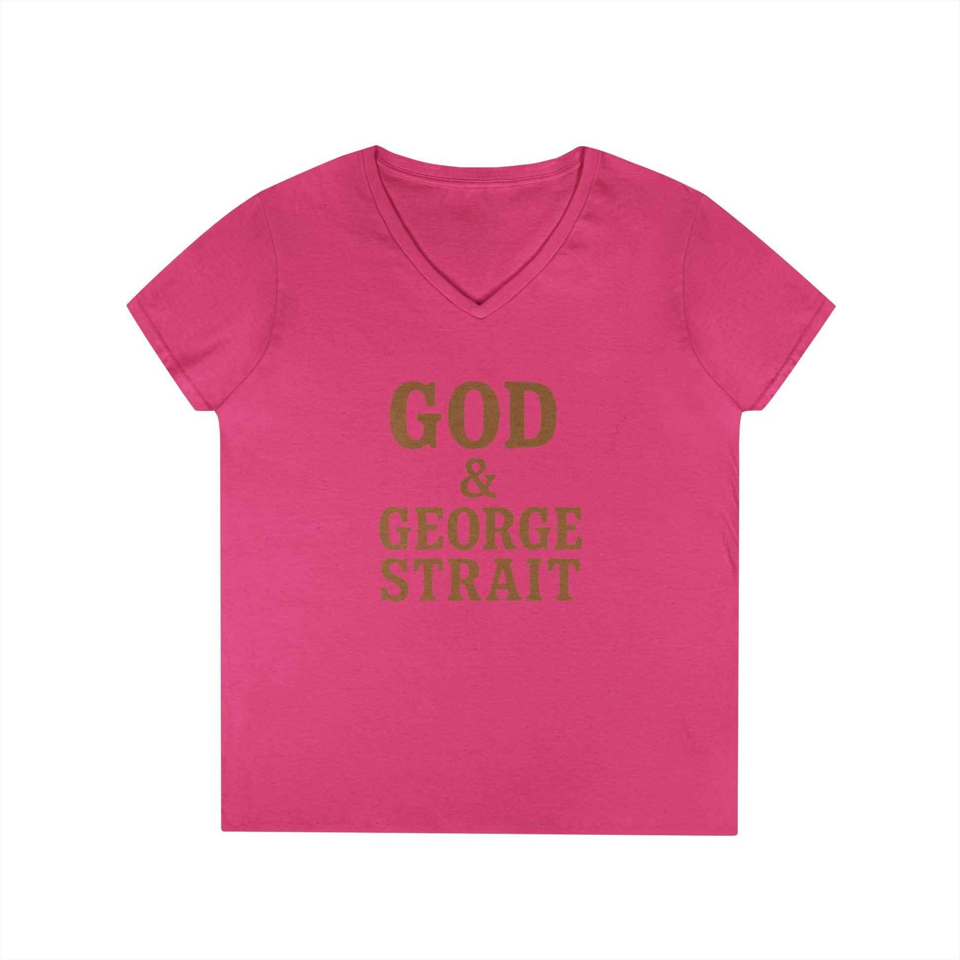 God & George Strait - Ladies' V-Neck T-Shirt