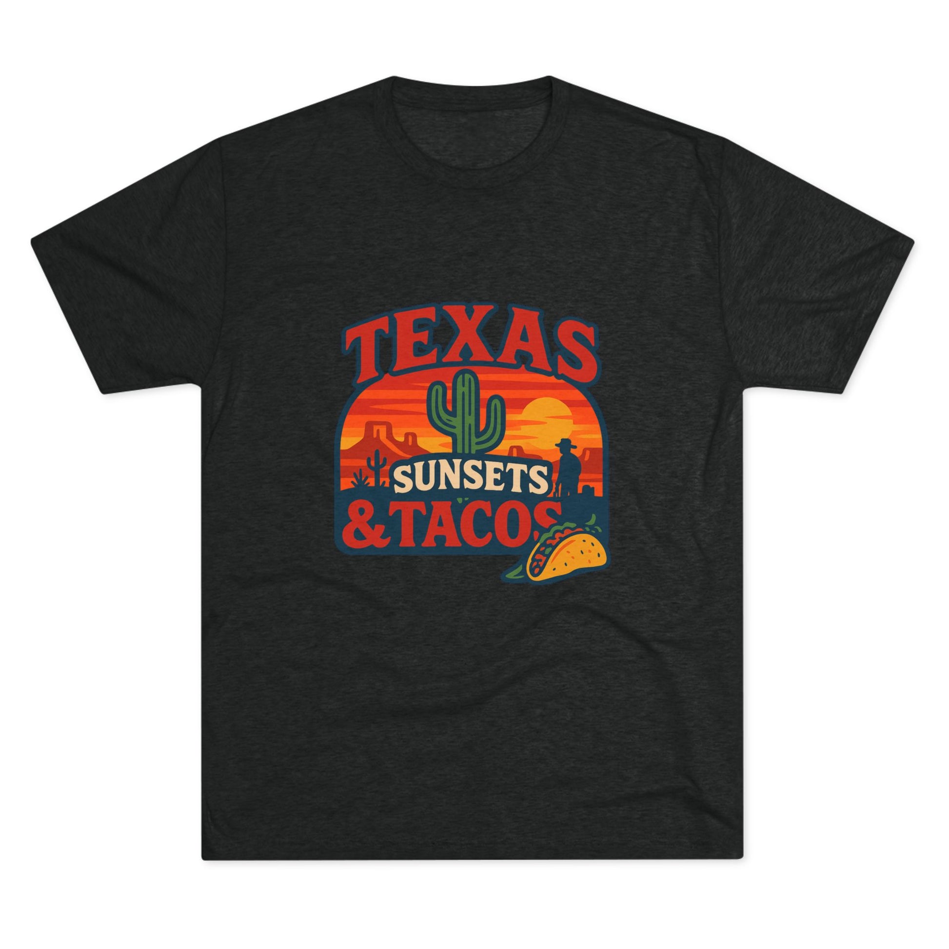 Texas Sunsets and Tacos - Tri-Blend Crew Tee