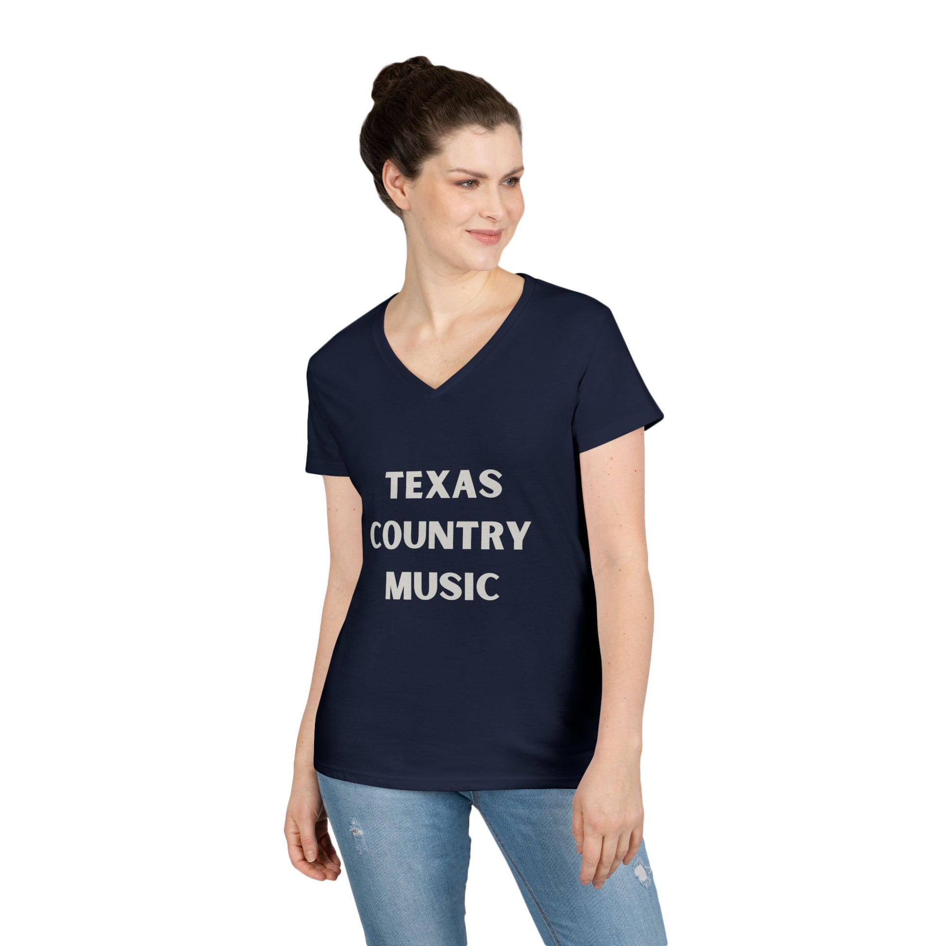Texas Country Music - Ladies' V-Neck T-Shirt