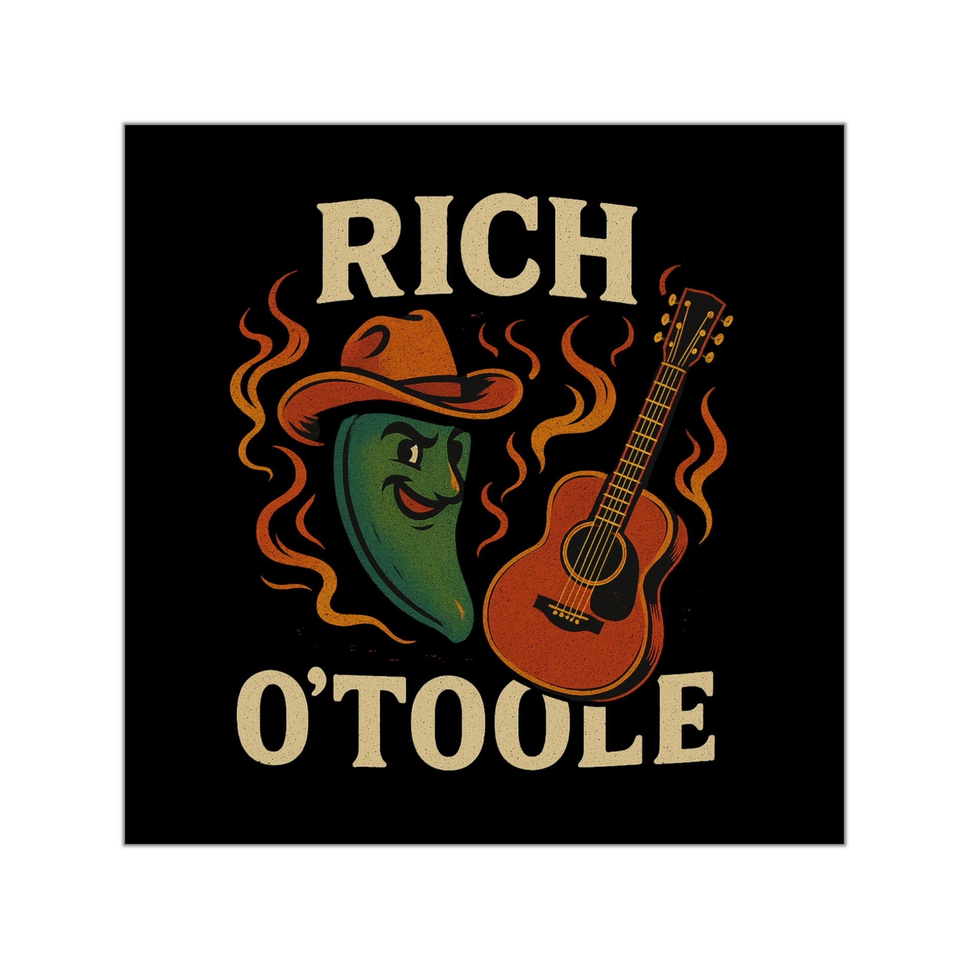 Spicy Rich O'Toole - Square Vinyl Stickers