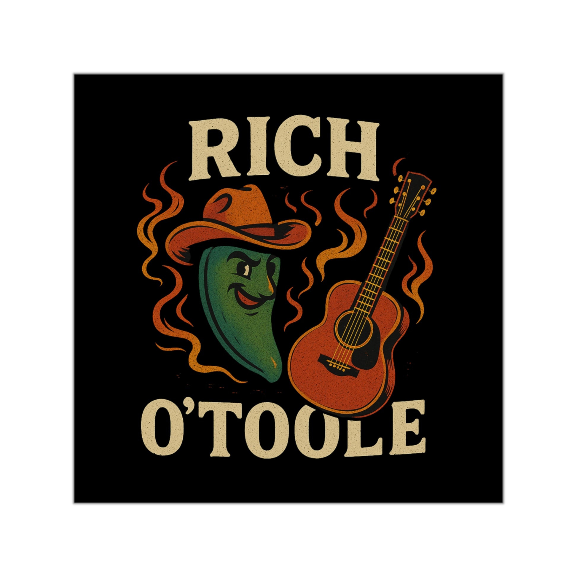 Spicy Rich O'Toole - Square Vinyl Stickers
