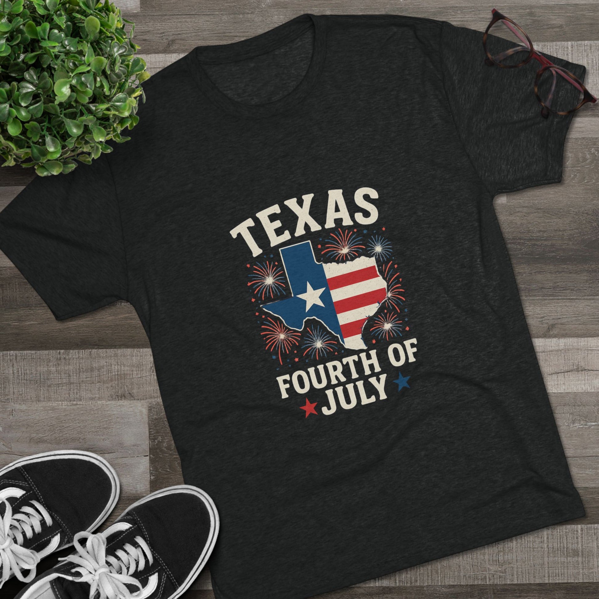 Texas 4th of July - Tri-Blend Crew Tee