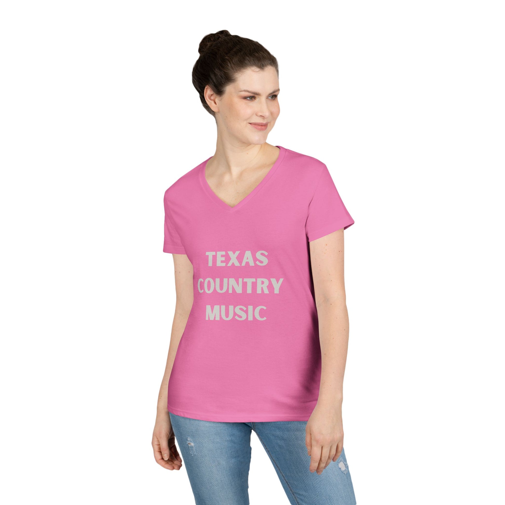 Texas Country Music - Ladies' V-Neck T-Shirt