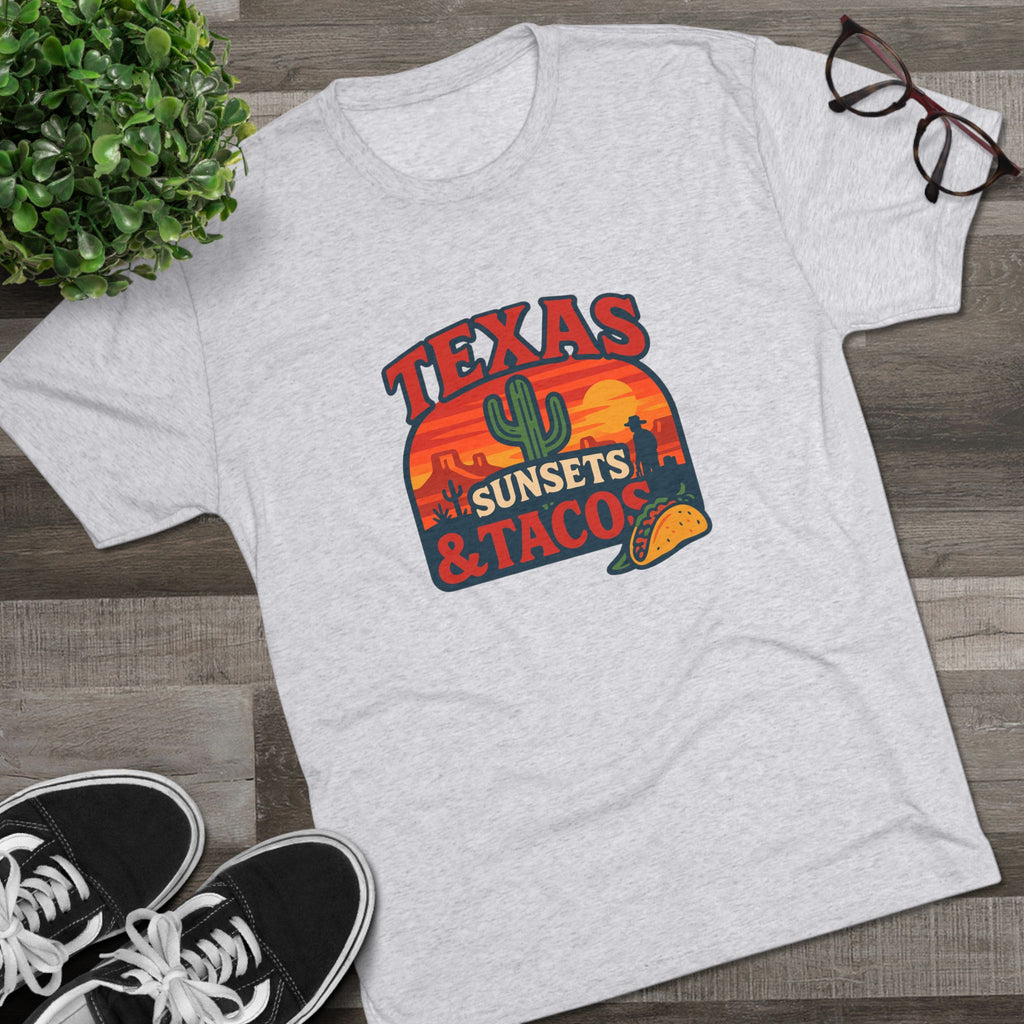 Texas Sunsets and Tacos - Tri-Blend Crew Tee