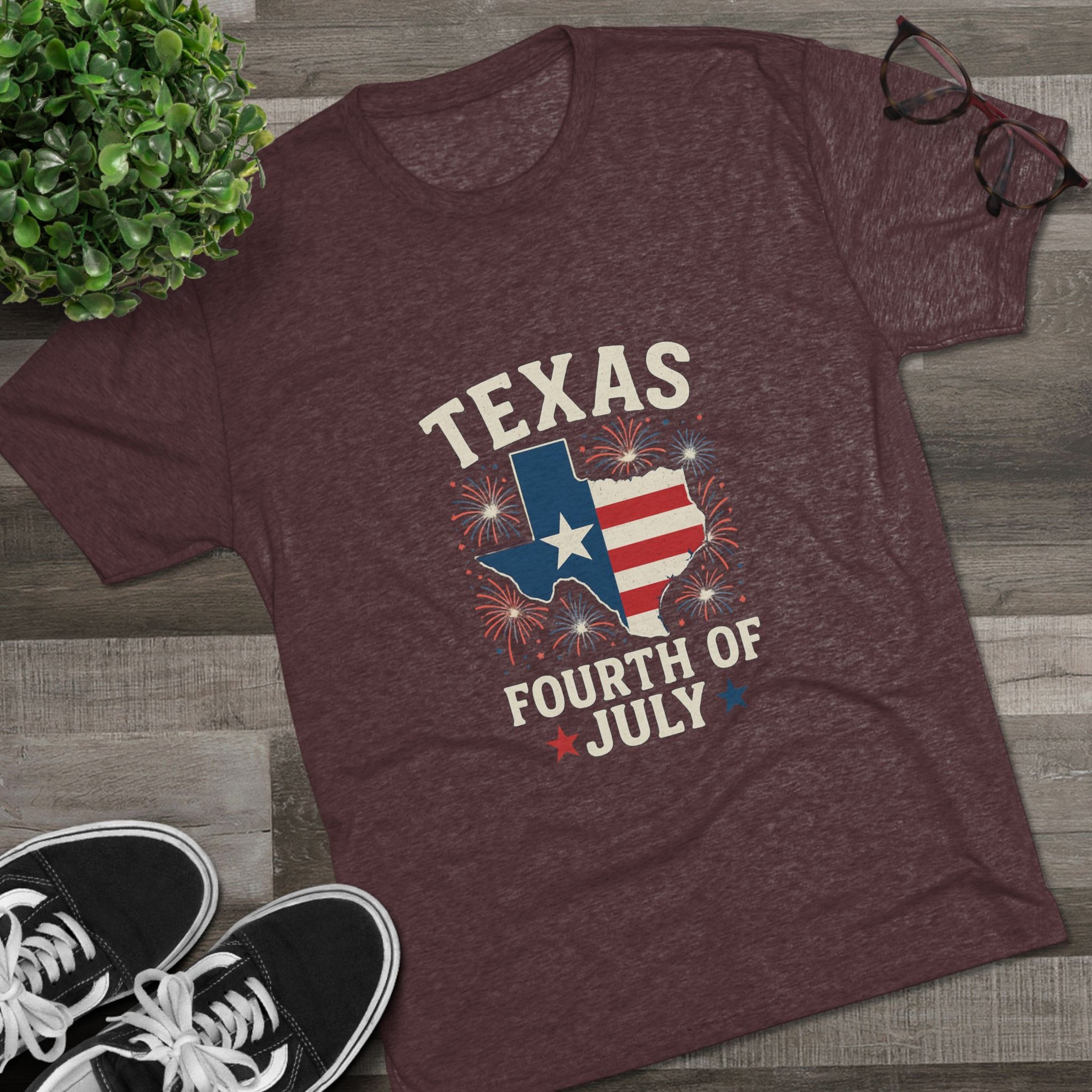 Texas 4th of July - Tri-Blend Crew Tee