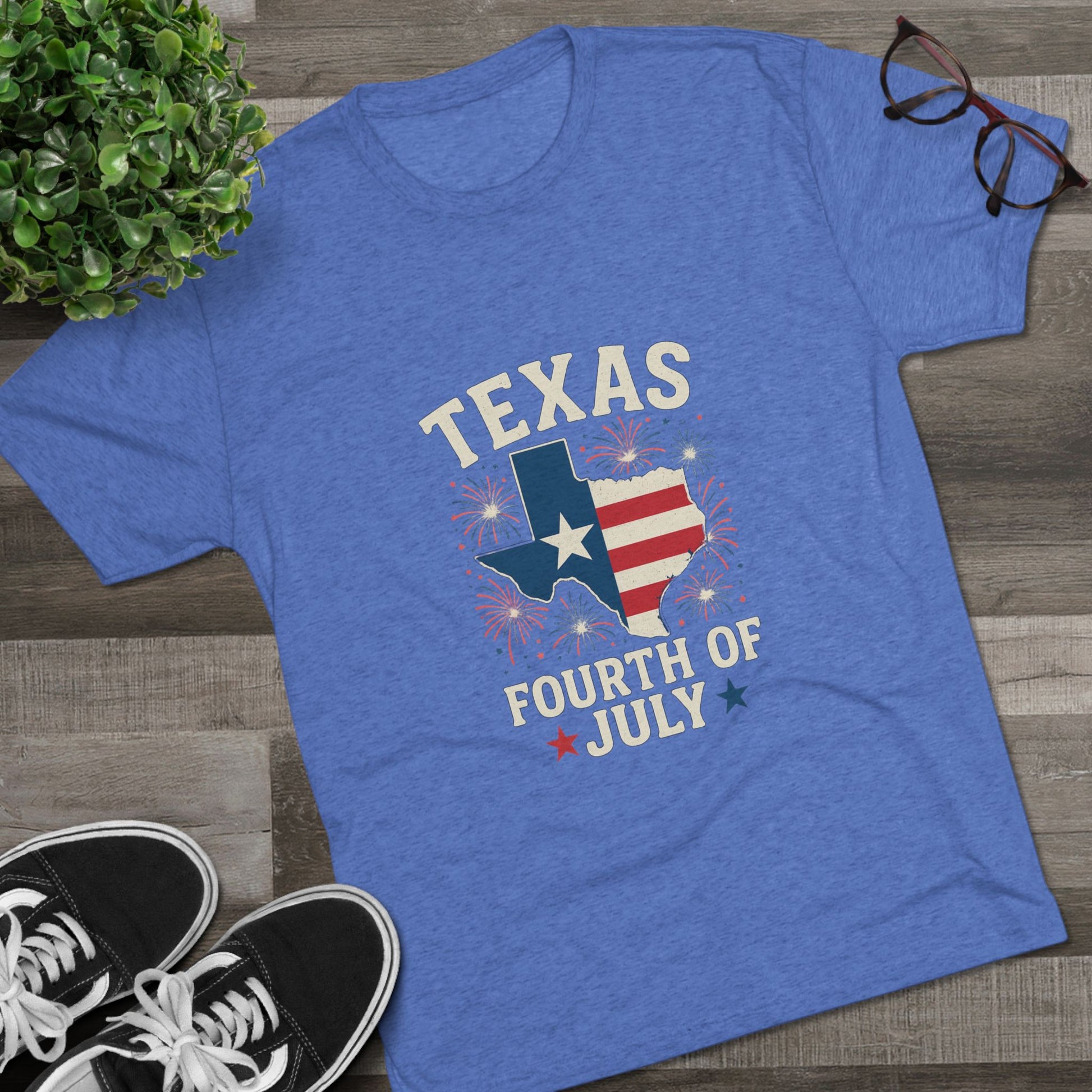 Texas 4th of July - Tri-Blend Crew Tee