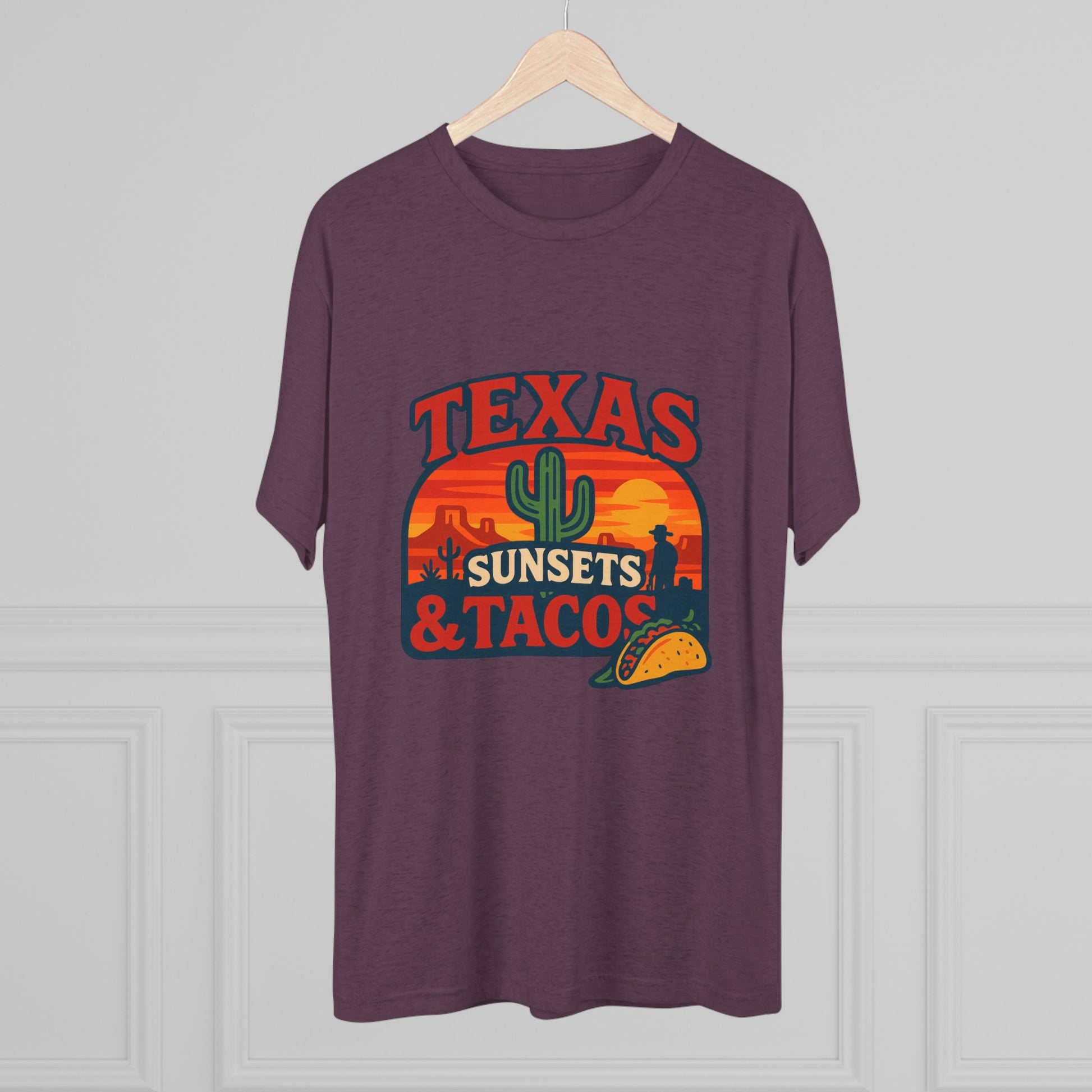 Texas Sunsets and Tacos - Tri-Blend Crew Tee