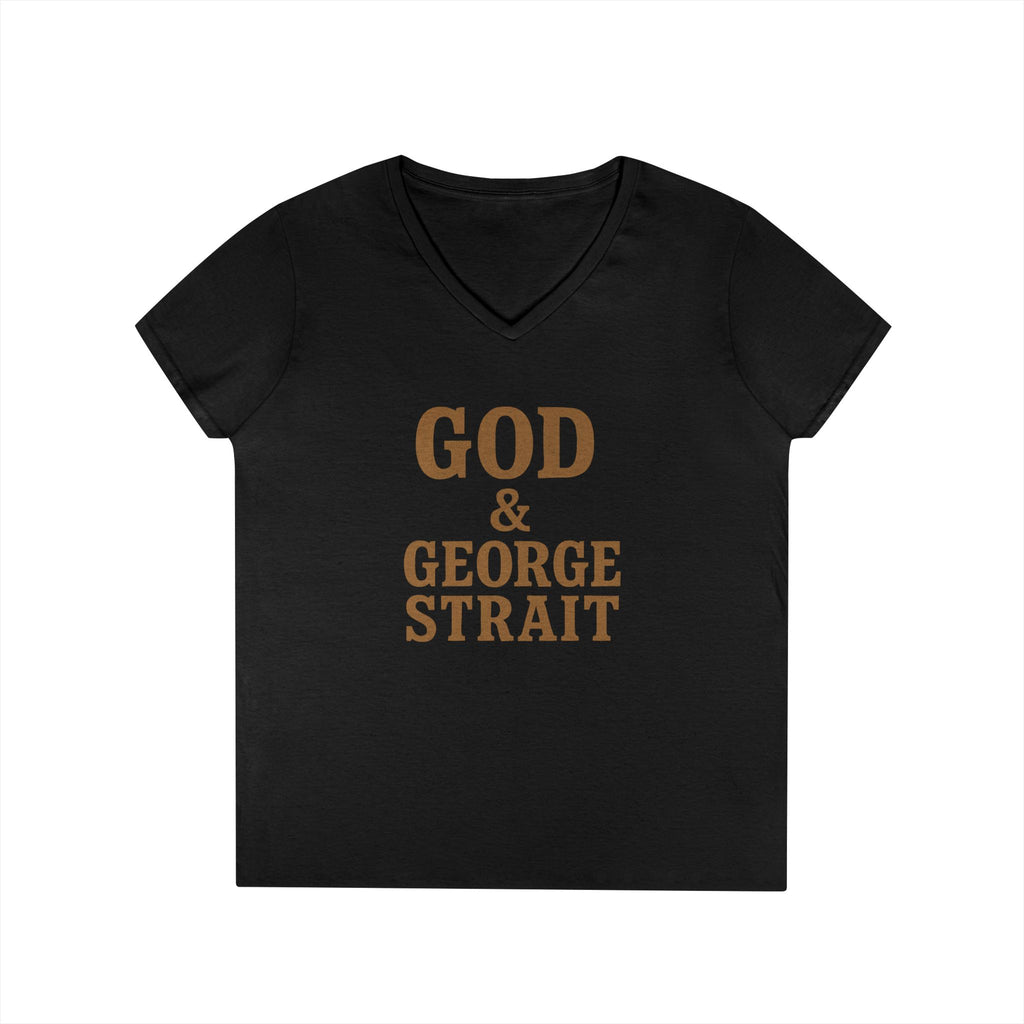 God & George Strait - Ladies' V-Neck T-Shirt