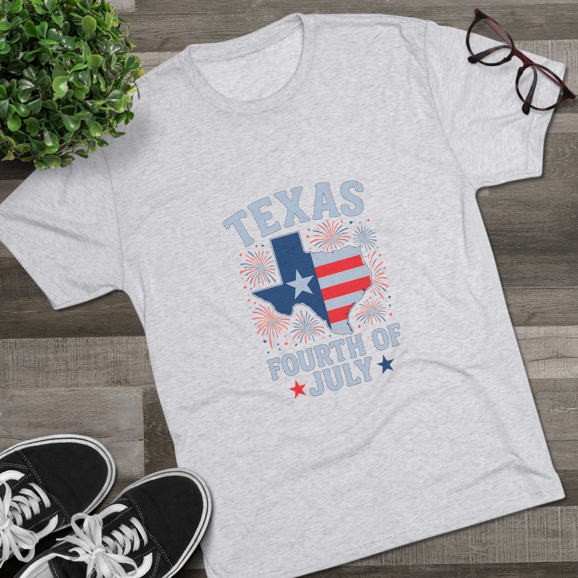 Texas 4th of July - Tri-Blend Crew Tee