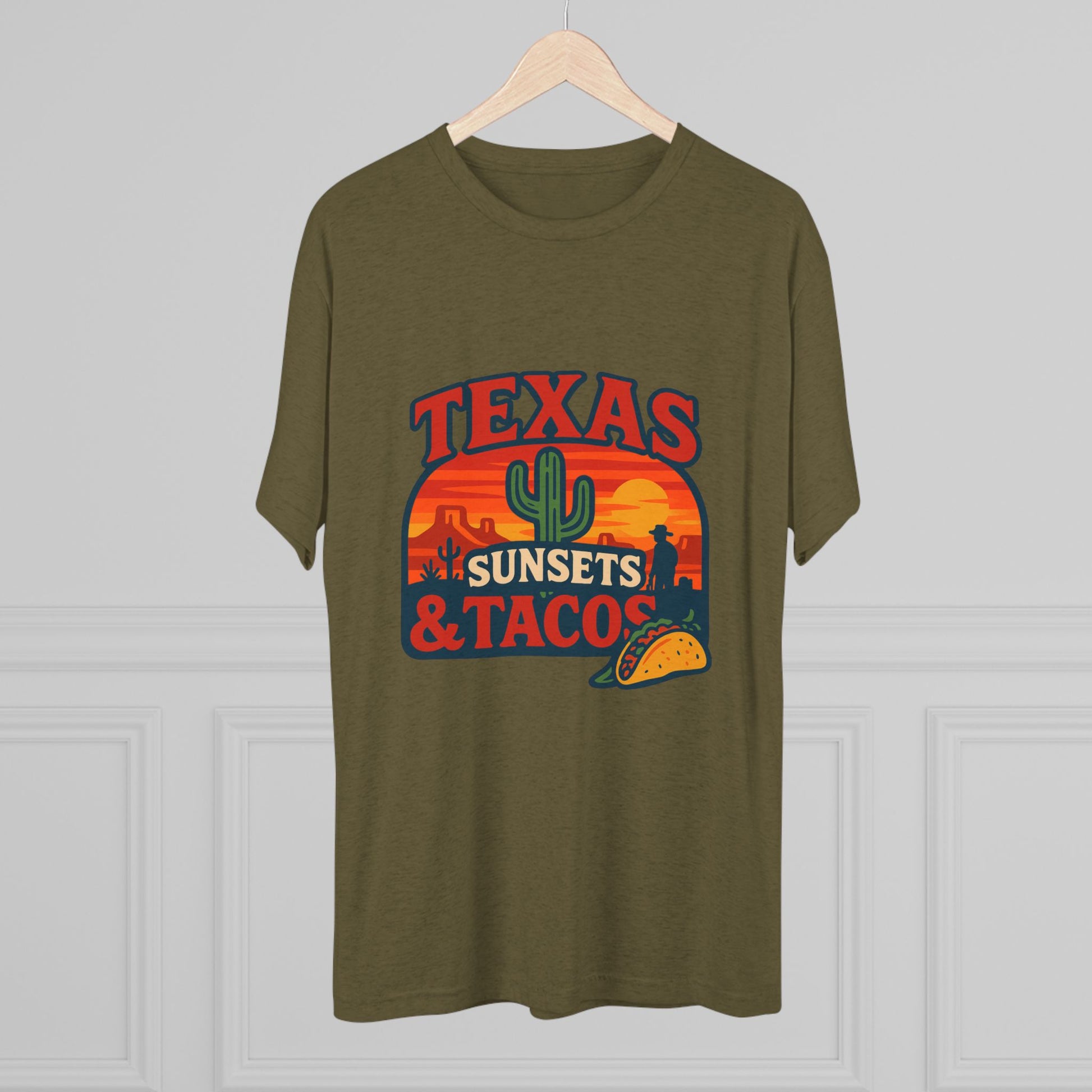 Texas Sunsets and Tacos - Tri-Blend Crew Tee