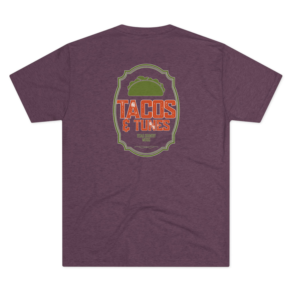 Tacos and Tunes Texas Country - Tri-Blend Crew Tee
