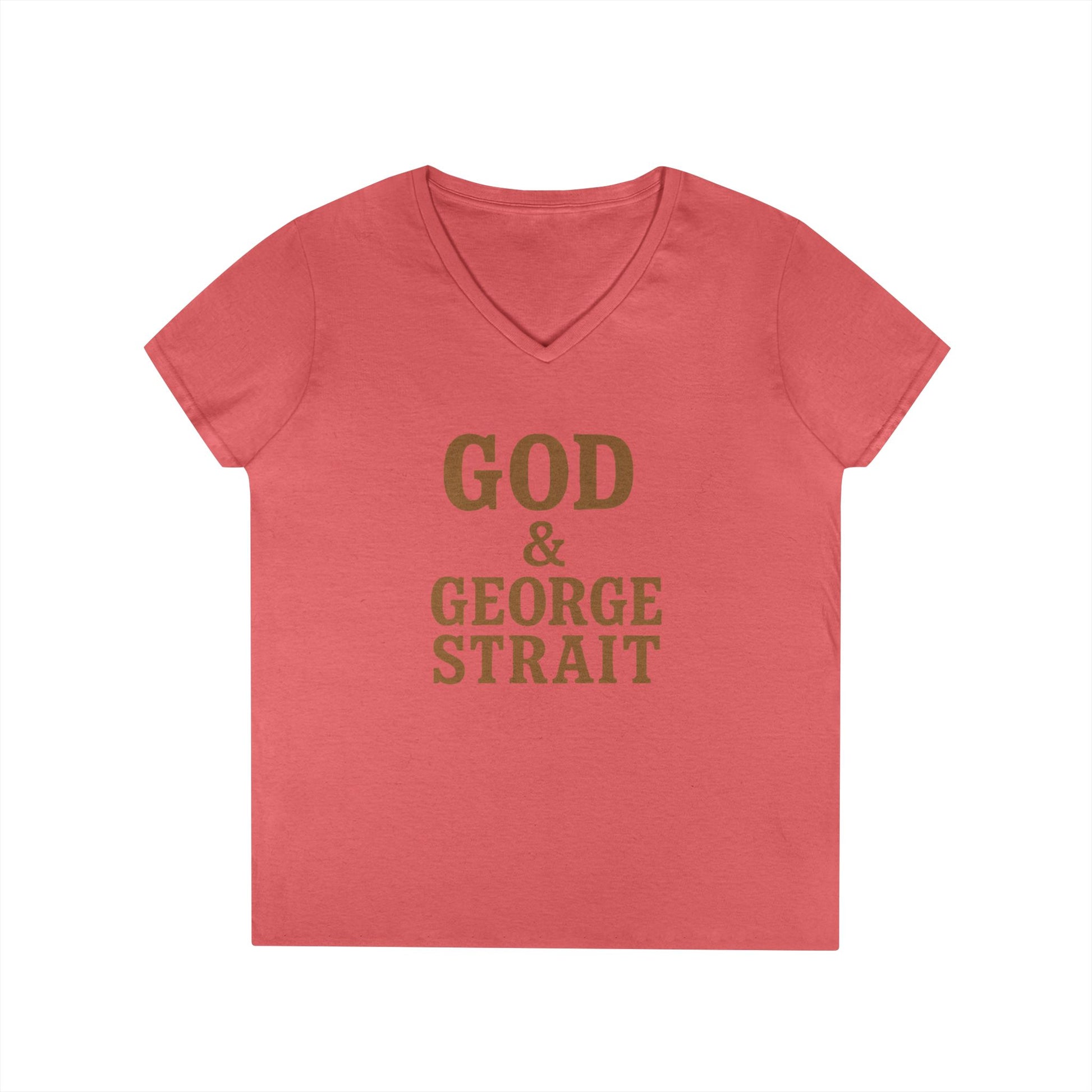 God & George Strait - Ladies' V-Neck T-Shirt