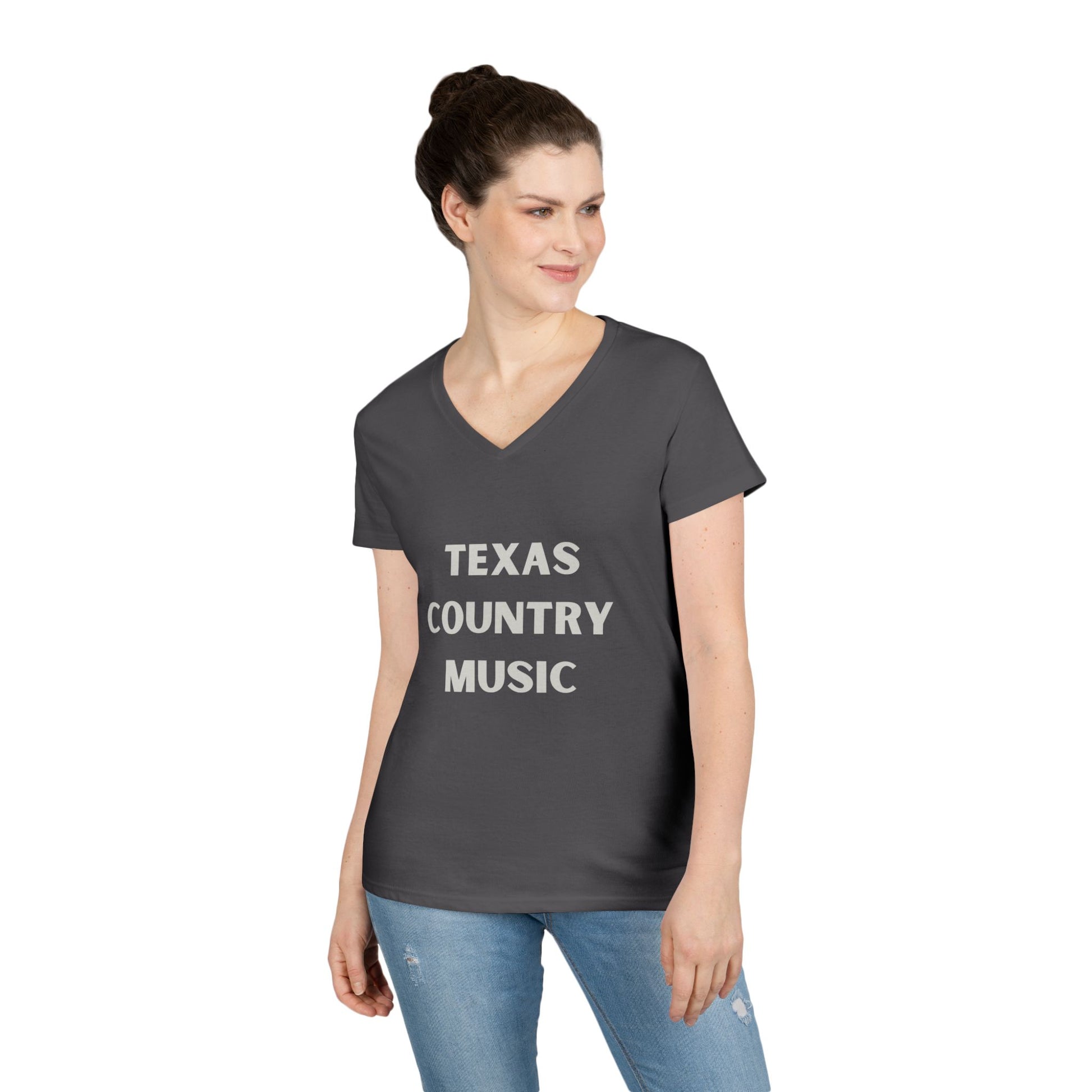 Texas Country Music - Ladies' V-Neck T-Shirt
